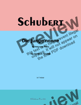 page one of Schubert-Die junge nonne, in f minor