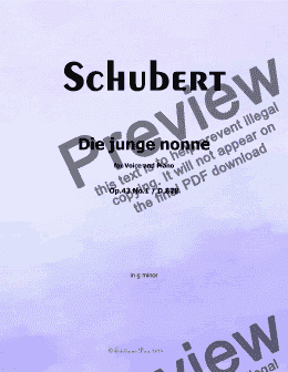 page one of Schubert-Die junge nonne, in g minor