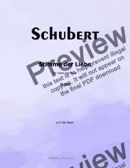 page one of Schubert-Stimme der Liebe,D.187,in E flat Major