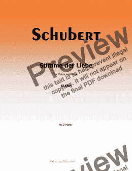 page one of Schubert-Stimme der Liebe,D.187,in D Major