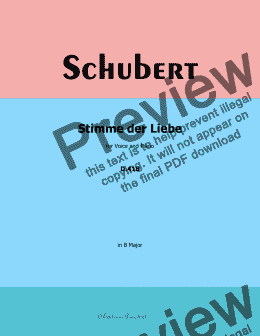 page one of Schubert-Stimme der Liebe,D.418,in B Major