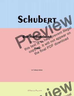 page one of Schubert-Der Herbstabend, in f sharp minor