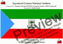 page one of Equatorial Guinea National Anthem for String Orchestra