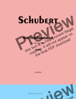 page one of Schubert-Der Herbstabend, in g minor