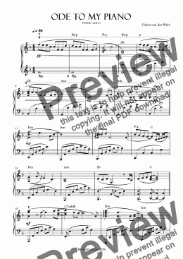 page one of Ode To My Piano