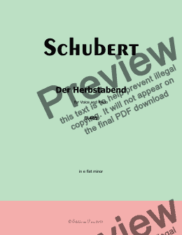 page one of Schubert-Der Herbstabend, in e flat minor