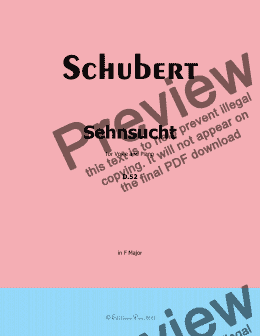 page one of Schubert-Sehnsucht,D.52,in F Major