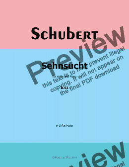 page one of Schubert-Sehnsucht,D.52,in G flat Major