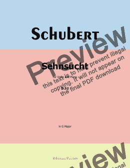 page one of Schubert-Sehnsucht,D.52,in G Major