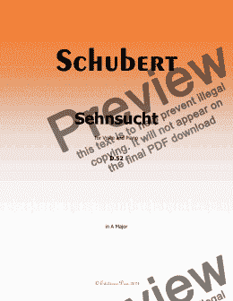 page one of Schubert-Sehnsucht,D.52,in A Major