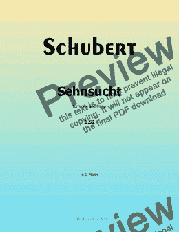 page one of Schubert-Sehnsucht,D.52,in D Major