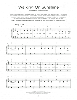 page one of Walking On Sunshine (Really Easy Piano)