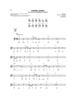 page one of Sunrise, Sunset (from Fiddler On The Roof) (Mandolin)