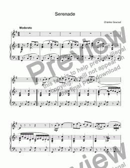 page one of Gounod, Charles - Serenade for trumpet Bb & piano in F major