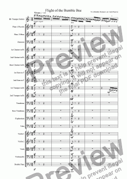 page one of Flight of the Bumble Bee (Orchestra - Trumpet Solo)