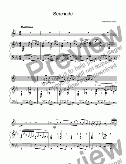 page one of Gounod, Charles - Serenade for trumpet Bb & piano in Eb major