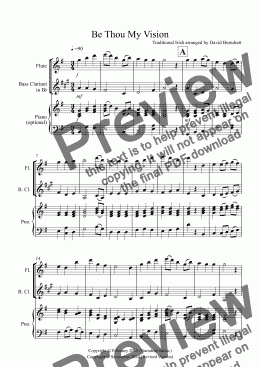 page one of Be Thou My Vision for Flute and Bass Clarinet Duet