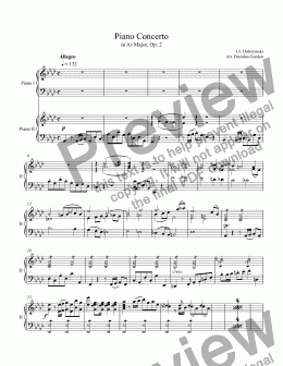 page one of Piano Concerto in A-flat by I.F. Dobrzynski, 2-piano score