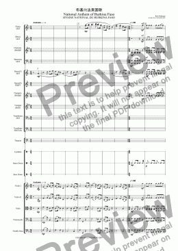 page one of 布基纳法索国歌 National Anthem of Burkina Faso