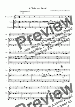 page one of A Christmas Treat! for Trumpet, Violin and Cello Trio