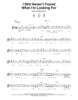 page one of I Still Haven't Found What I'm Looking For (Mandolin)