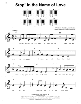 page one of Stop! In The Name Of Love (Super Easy Piano)