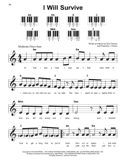 page one of I Will Survive (Super Easy Piano)