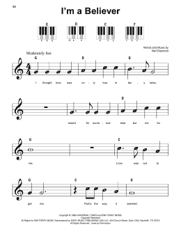 page one of I'm A Believer (Super Easy Piano)