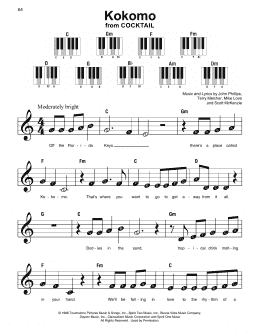 page one of Kokomo (Super Easy Piano)