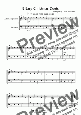 page one of 8 Easy Christmas Duets for Alto Saxophone and Bassoon