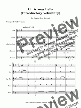 page one of George Job Elvey | Christmas Bells | for Double-Reed Quintet