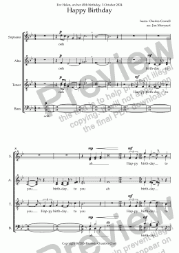 page one of Happy Birthday (arr. Cornell) for choir