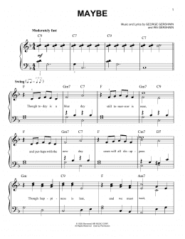 page one of Maybe (Easy Piano)