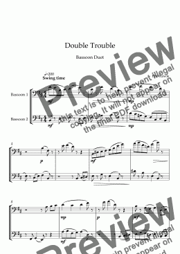 page one of Double Trouble - Bassoon Duet