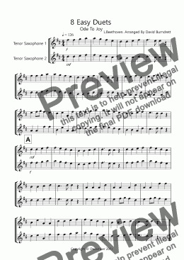 page one of 8 Easy Duets for Tenor Saxophone