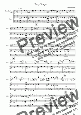 page one of Tasty Tango for Bass Clarinet and Piano