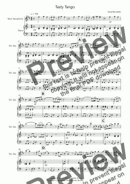 page one of Tasty Tango for Tenor Saxophone and Piano