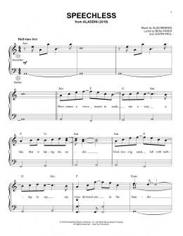 page one of Speechless (from Disney's Aladdin) (Accordion)