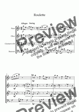 page one of Roulette - Wind Quartet