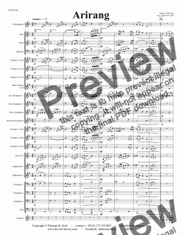 page one of Arirang - Concert Band - F