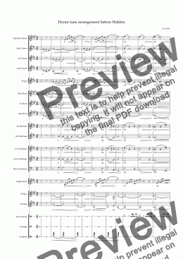 page one of Hymn tune arrangement Safron Walden