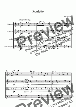 page one of Roulette - String Quartet