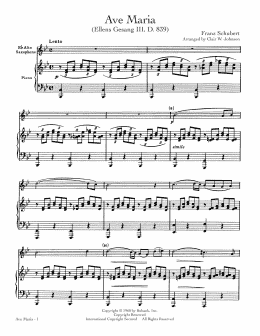 page one of Ave Maria (Alto Sax and Piano)