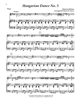 page one of Hungarian Dance No. 5 (Alto Sax and Piano)