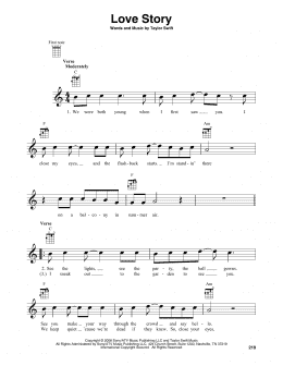 page one of Love Story (Baritone Ukulele)