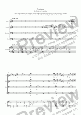 page one of Fantasia for choir and marima (TTBB version)