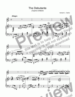 page one of Clarke, Herbert L. - The Debutante (Caprice Brilliant) - for trumpet Bb & piano