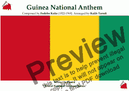 page one of Guinean National Anthem for String Orchestra