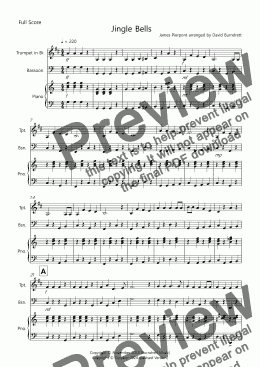 page one of Jingle Bells for Trumpet and Bassoon Duet