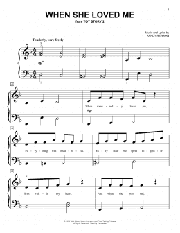 page one of When She Loved Me (from Toy Story 2) (Big Note Piano)